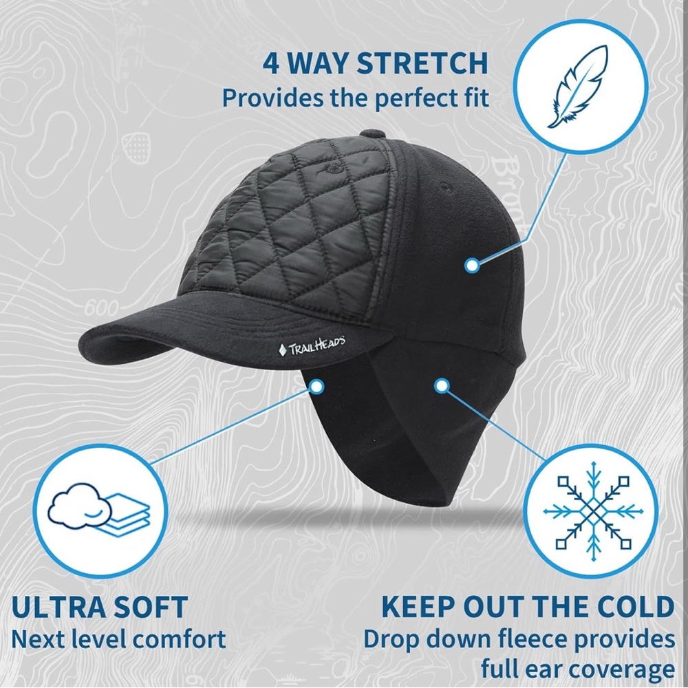 TrailHeads Quilted Ponytail Hat Black - Picture 6 of 11